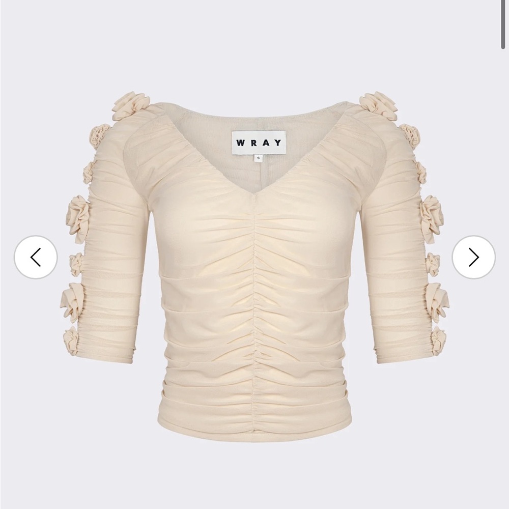 NWT Wray rose top natural ivory mesh medium